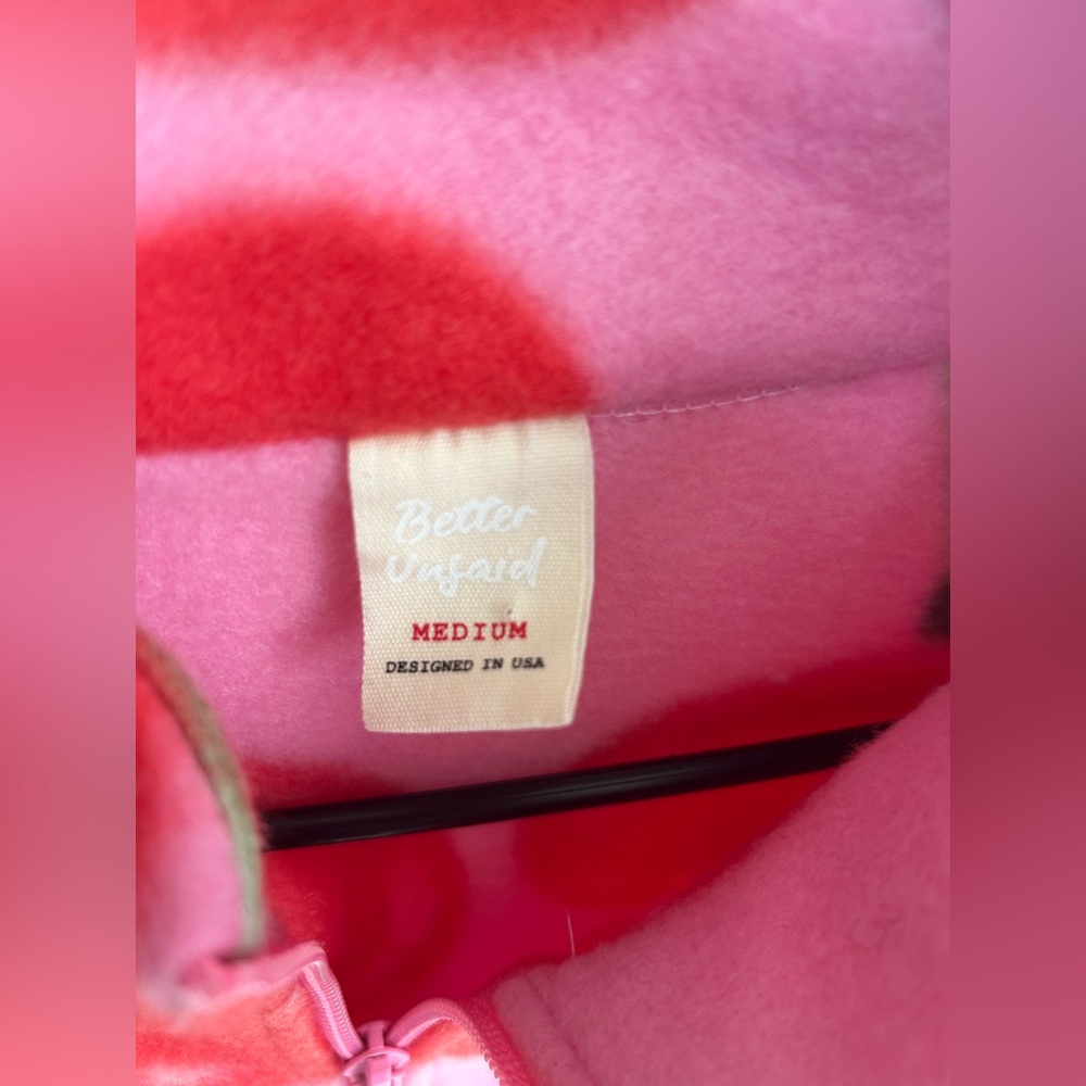 ✨NWOT Pink Cherry Fleece Zip Jacket - Picture 2 of 11